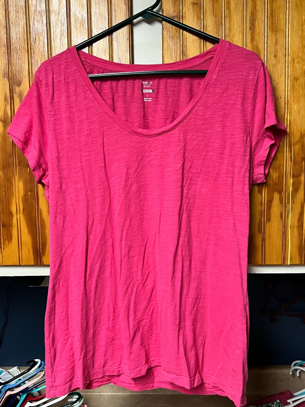 Women's Scoop Neck T-Shirt - Hot Pink L
